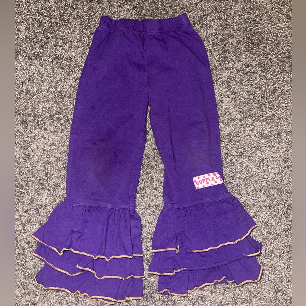 Ruffle girl purple pants